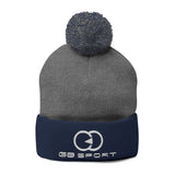 Cozy Pom-Pom Knit Cap with Embroidery - Perfect Winter Hat for Men and Women