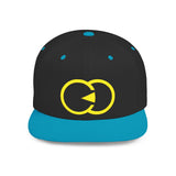 Vibrant Yellow Embroidered Flat Bill Snapback Hat - Stylish Urban Accessory