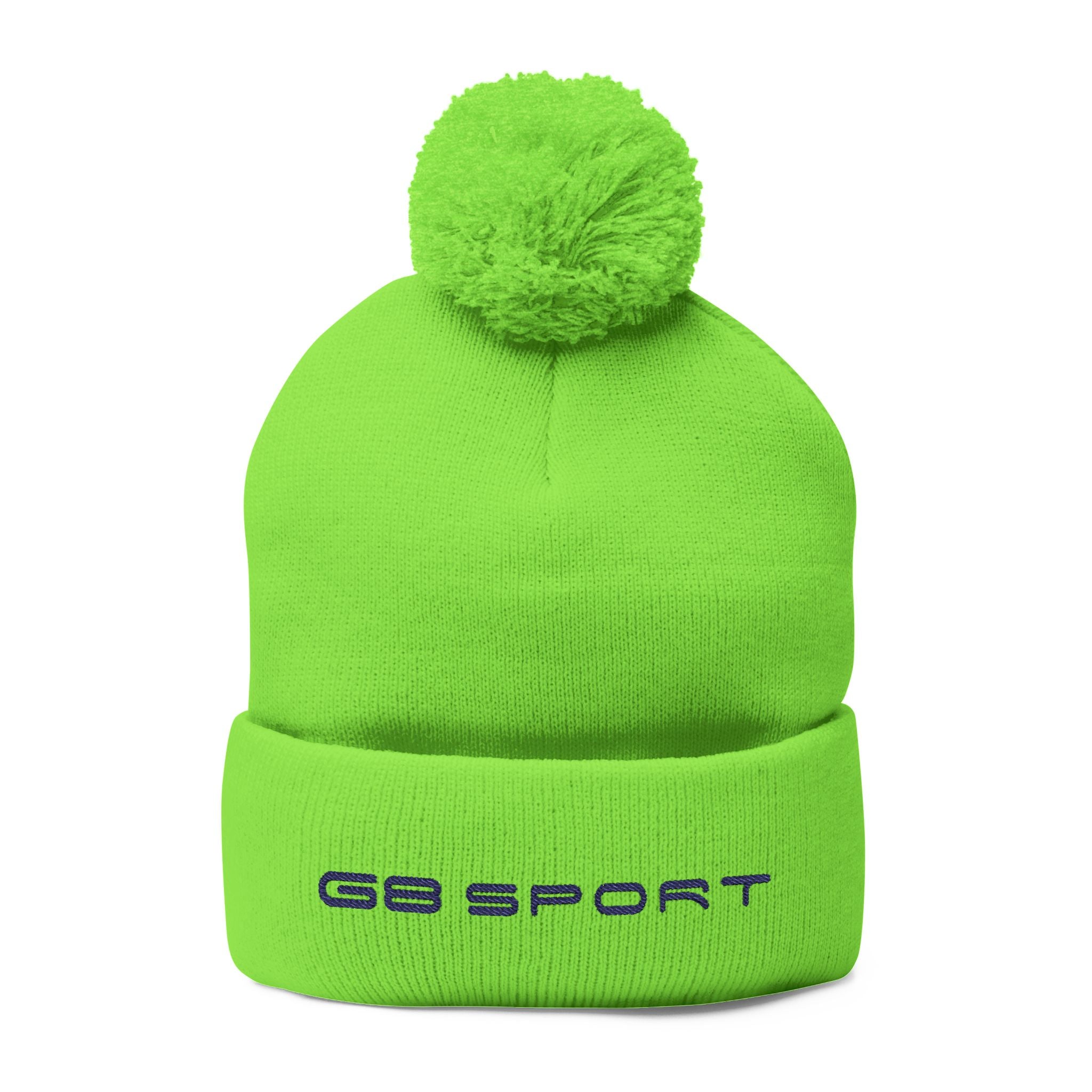 Cozy Pom-Pom Knit Cap with Embroidery - Perfect Winter Accessory