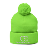 Cozy Pom-Pom Knit Cap with Embroidery - Perfect Winter Hat for Men and Women