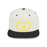 Vibrant Yellow Embroidered Flat Bill Snapback Hat - Stylish Urban Accessory