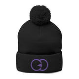 Cozy Pom-Pom Knit Cap with Custom Embroidery