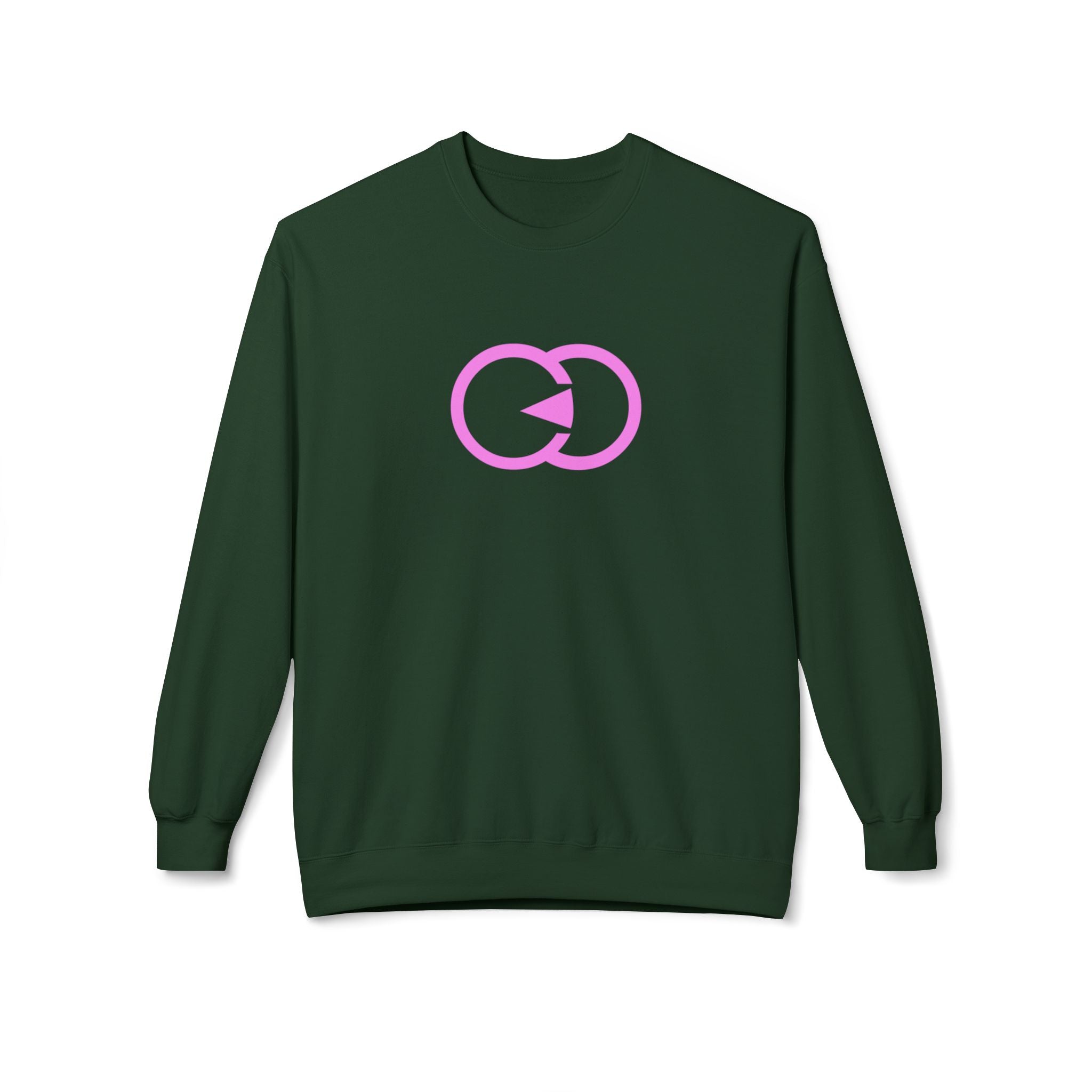Modern Minimalist Unisex Fleece Crewneck Sweatshirt with Interlocking Design
