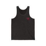 Minimalist Unisex Jersey Tank with Red Graphic | Casual Summer Wear