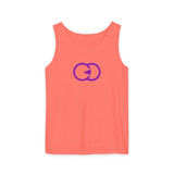 Casual Unisex Tank Top with Purple Design