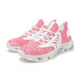 Shoes That Speak Universal Style Pink Floral Unisex Low Top Mesh Sneakers