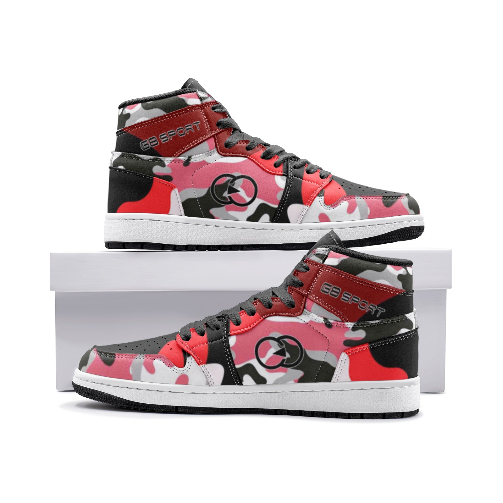 Urban Vibes, Street Style Black and Red, White Camo Unisex Sneaker TR