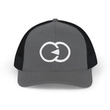 Black & White Embroidered Snapback Trucker Cap - Casual Stylish Hat for Everyday Wear