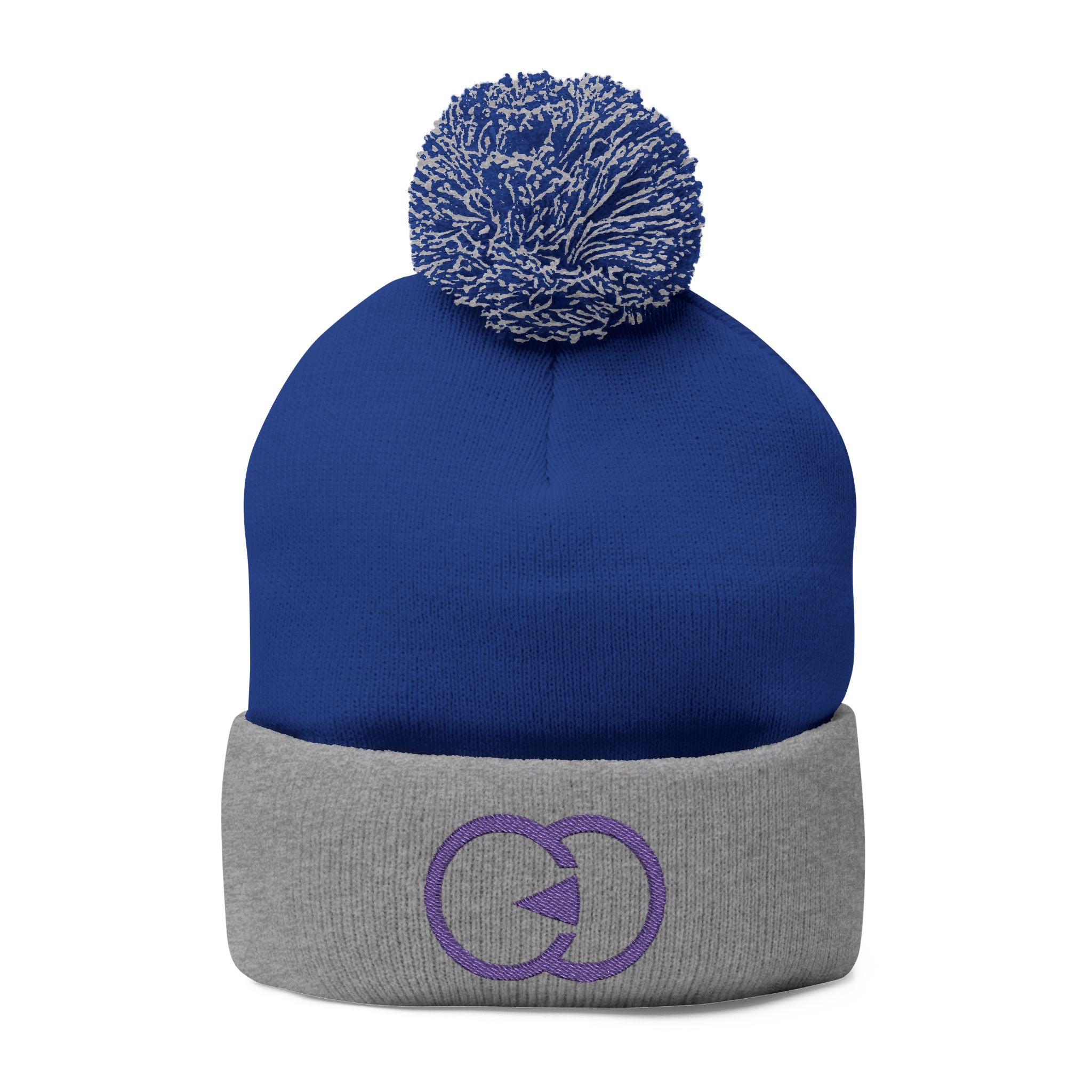 Cozy Pom-Pom Knit Cap with Custom Embroidery