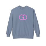 Modern Minimalist Unisex Fleece Crewneck Sweatshirt with Interlocking Design