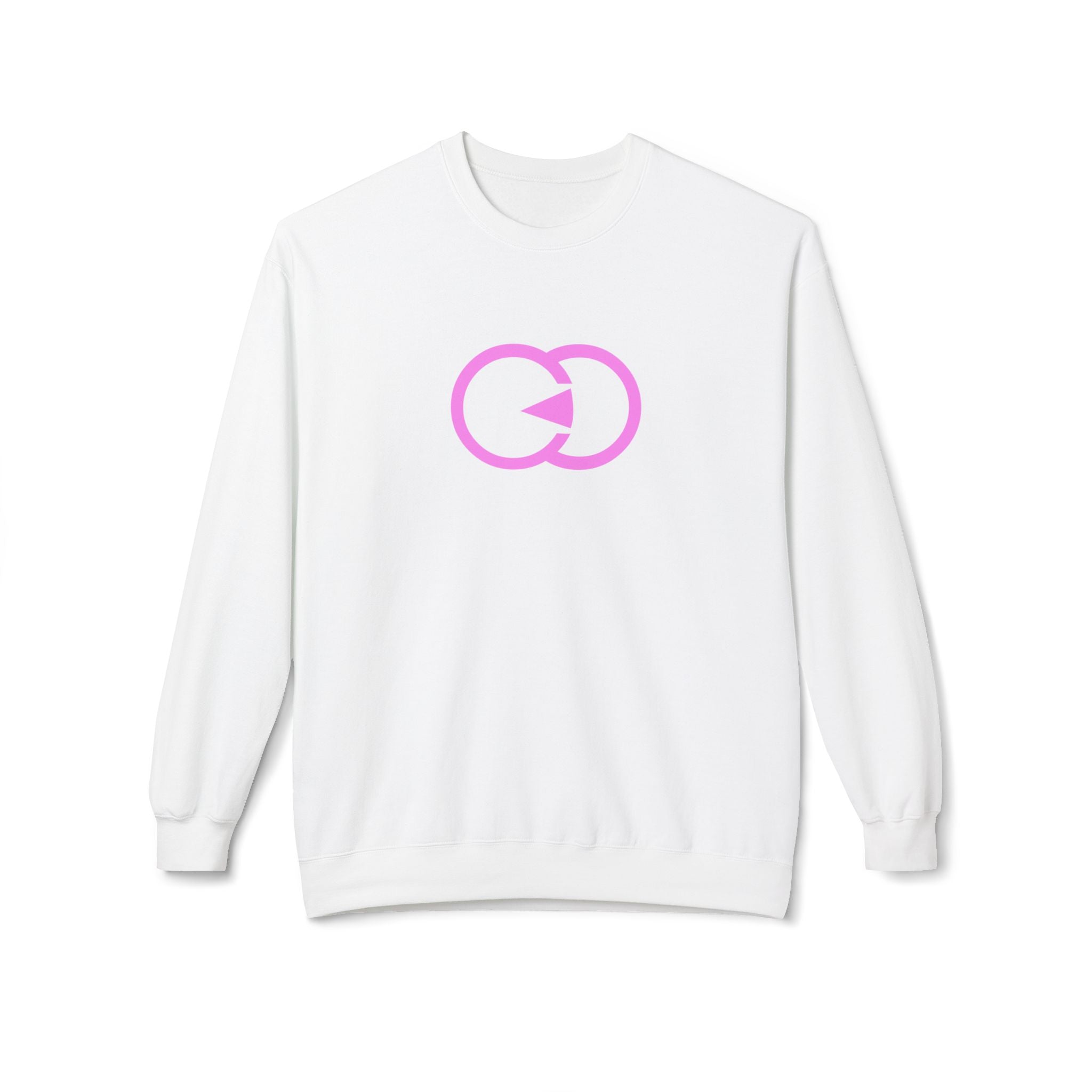 Modern Minimalist Unisex Fleece Crewneck Sweatshirt with Interlocking Design