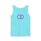 Casual Unisex Tank Top with Purple Design