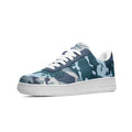 Camo blue and Green Designed to Match All Walks of Life Unisex Low Top Leather Sneakers