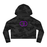 Stylish Women’s Cropped Hooded Sweatshirt - Trendy Purple Logo