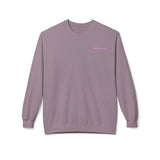 Minimalist White Unisex Fleece Crewneck Sweatshirt with Embroidery
