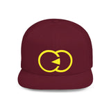 Vibrant Yellow Embroidered Flat Bill Snapback Hat - Stylish Urban Accessory