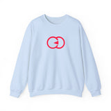 Stylish White Unisex Crewneck Sweatshirt with Modern Red Graphic
