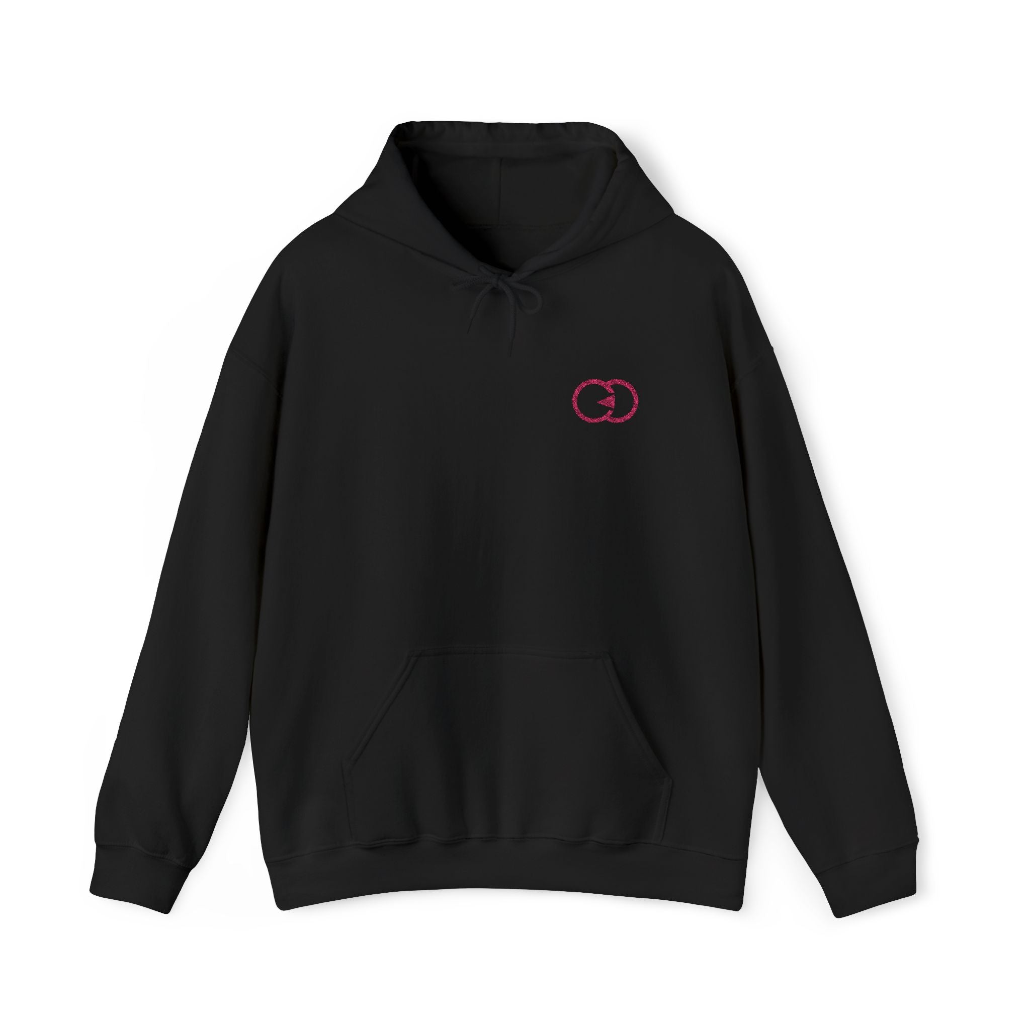 Cozy Unisex Hooded Sweatshirt with Minimalist Pink Design