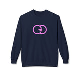 Modern Minimalist Unisex Fleece Crewneck Sweatshirt with Interlocking Design