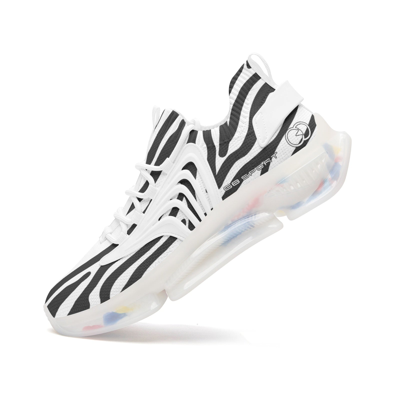 Black and white zebra-striped sneaker 