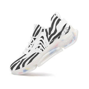 Black and white zebra-striped sneaker 