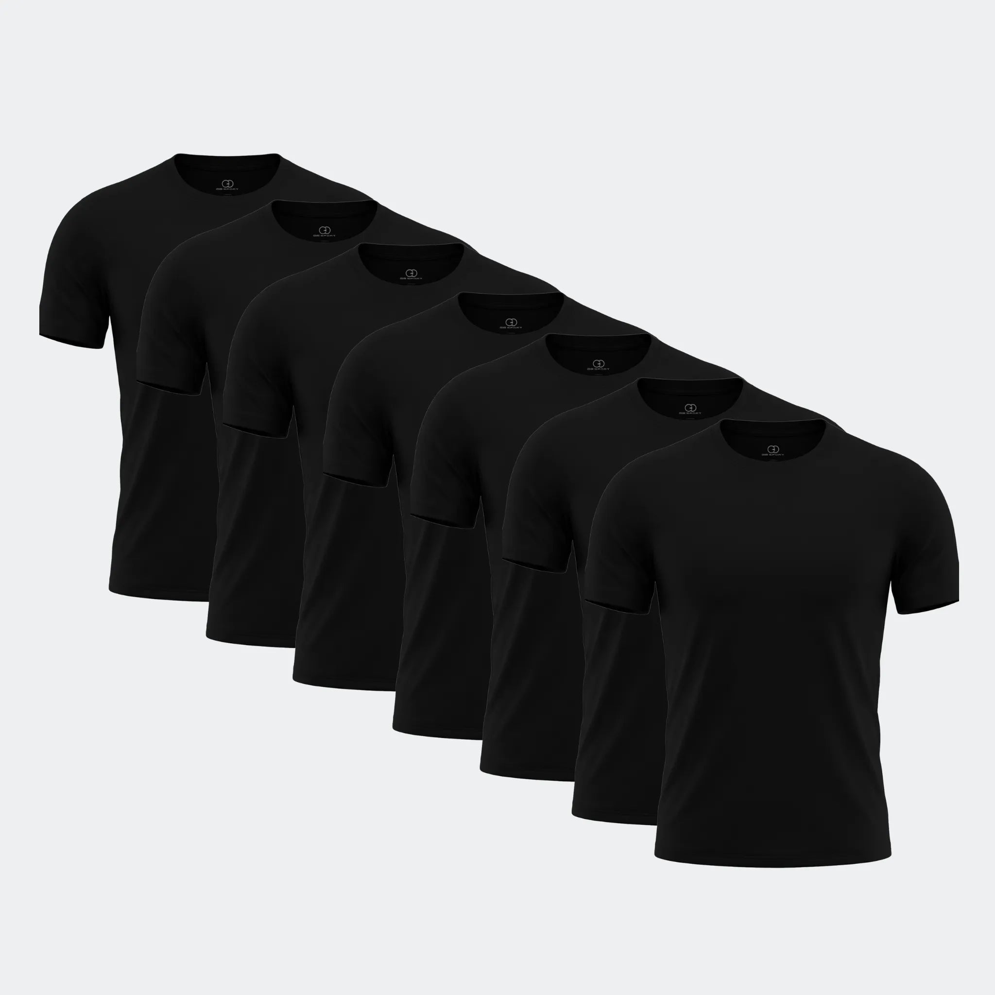 Men 7 pack of black t shirts