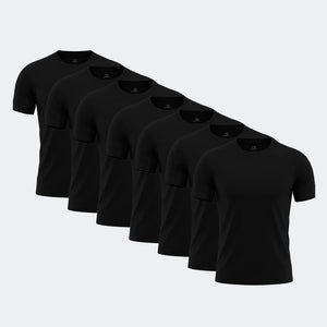 Men 7 pack of black t shirts