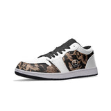 Luxuary Printed Pattern For Life Style Unisex Low Top Leather Sneakers